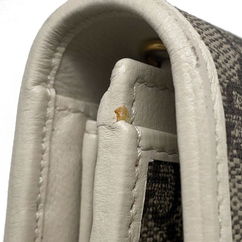 グッチ チェーンウォレット ホースビット 1955 PVC レザー ミラー付き 621888 GUCCI 長財布 白