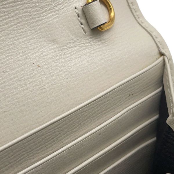 グッチ チェーンウォレット ホースビット 1955 PVC レザー ミラー付き 621888 GUCCI 長財布 白