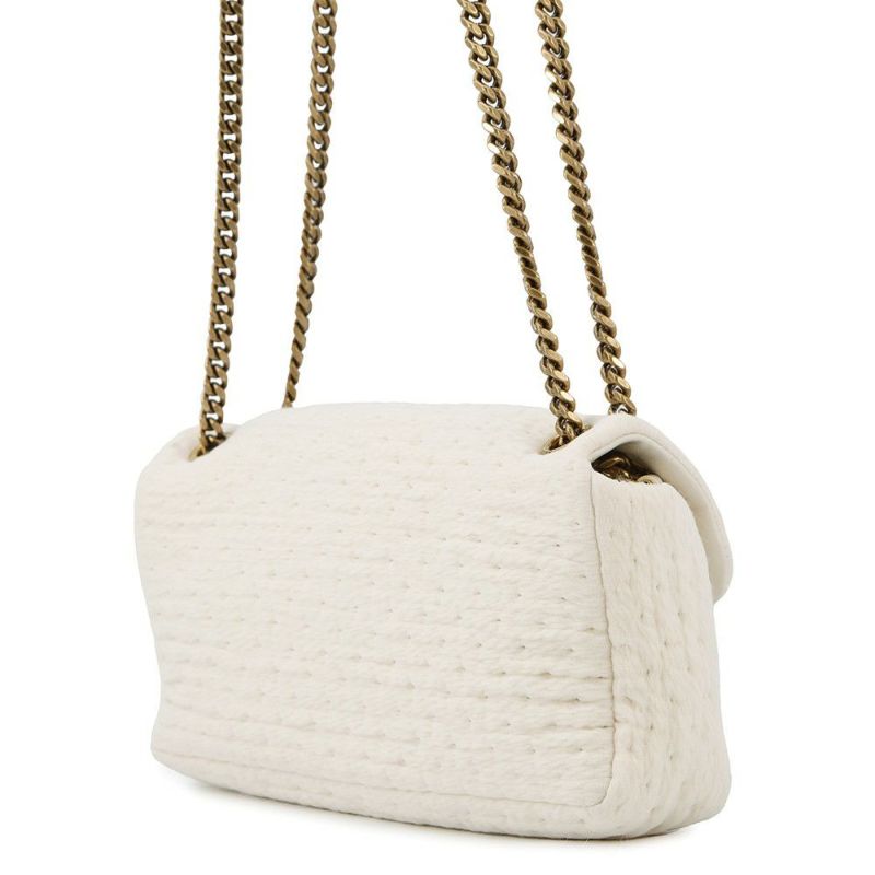 サンローランパリ チェーンショルダーバッグ カリプソ コットン 734153 SAINT LAURENT PARIS 白