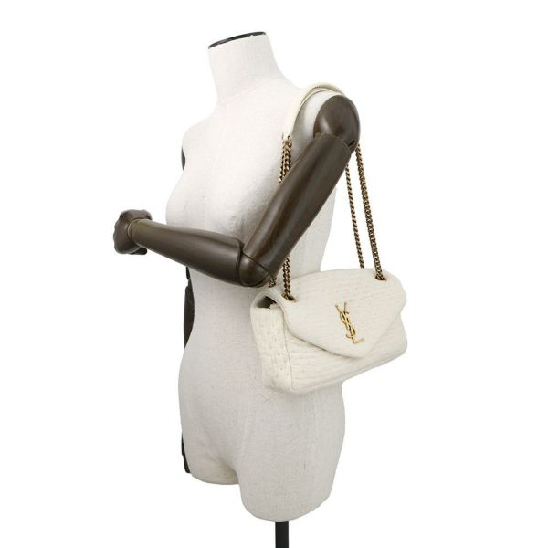 サンローランパリ チェーンショルダーバッグ カリプソ コットン 734153 SAINT LAURENT PARIS 白