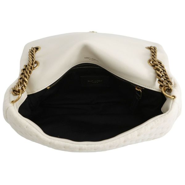 サンローランパリ チェーンショルダーバッグ カリプソ コットン 734153 SAINT LAURENT PARIS 白