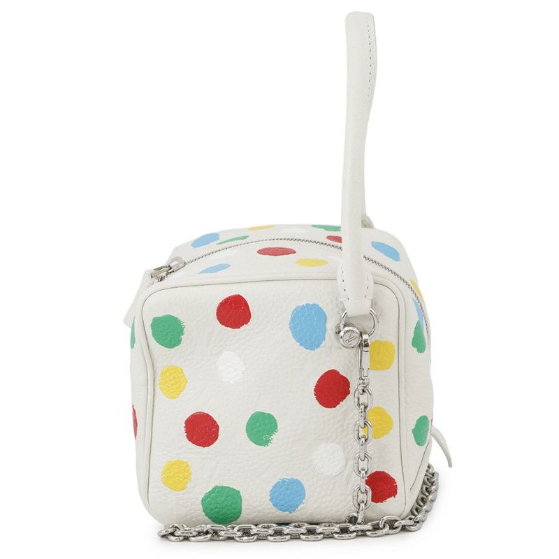 ルイヴィトン ハンドバッグ モノグラム・アンプラント スクエアバッグ LV×YK 中国限定 2way 草間弥生 コラボ 白