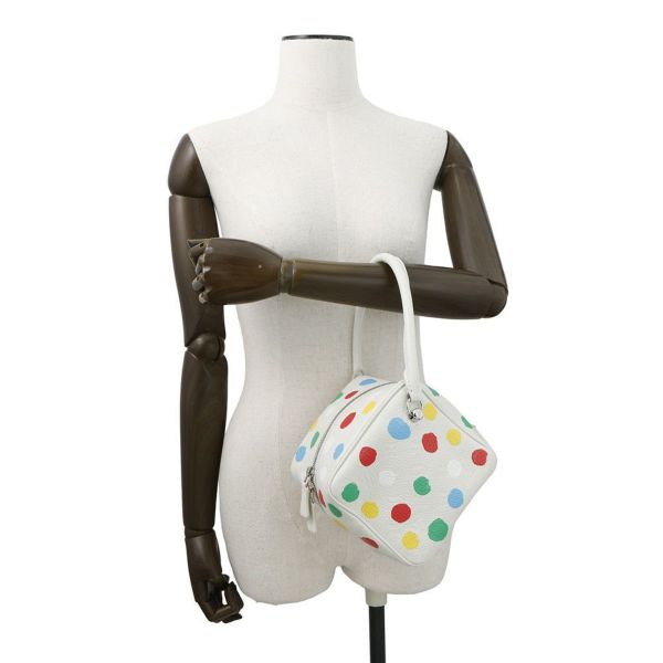 ルイヴィトン ハンドバッグ モノグラム・アンプラント スクエアバッグ LV×YK 中国限定 2way 草間弥生 コラボ 白