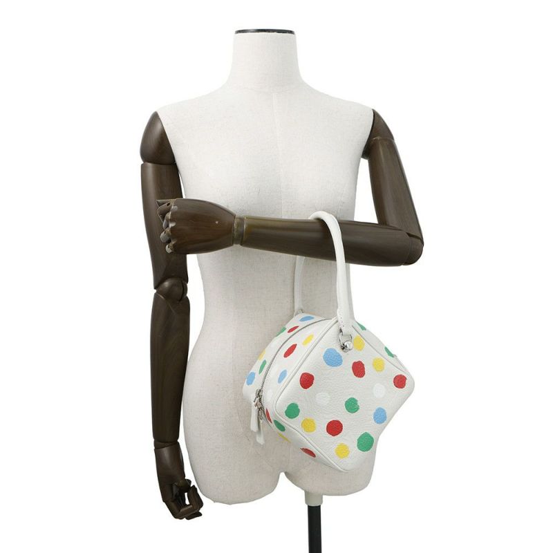 ルイヴィトン ハンドバッグ モノグラム・アンプラント スクエアバッグ LV×YK 中国限定 2way 草間弥生 コラボ 白