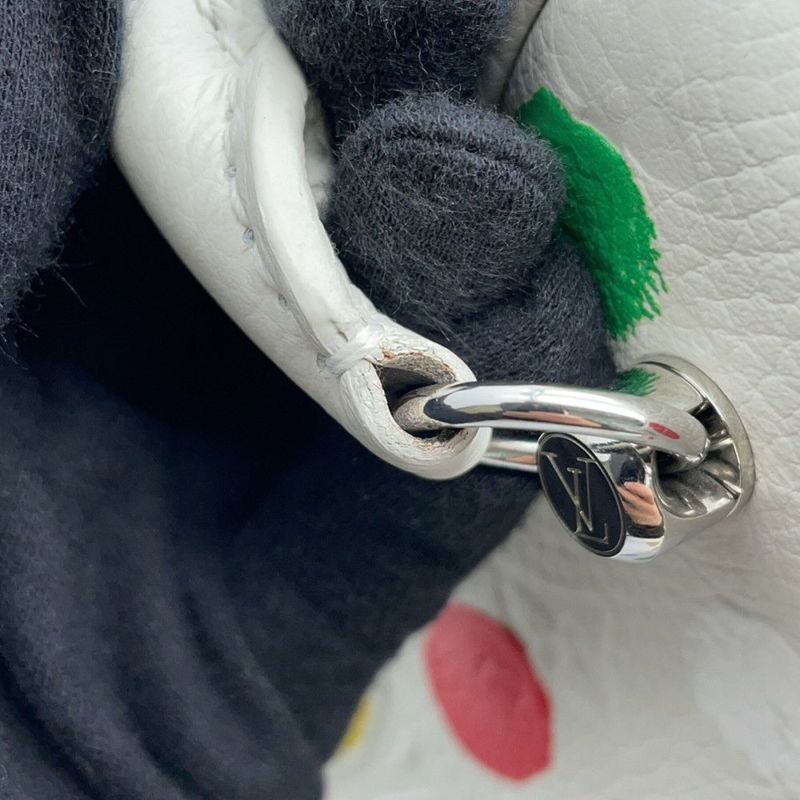 ルイヴィトン ハンドバッグ モノグラム・アンプラント スクエアバッグ LV×YK 中国限定 2way 草間弥生 コラボ 白