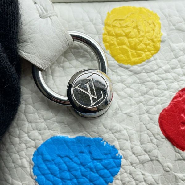 ルイヴィトン ハンドバッグ モノグラム・アンプラント スクエアバッグ LV×YK 中国限定 2way 草間弥生 コラボ 白