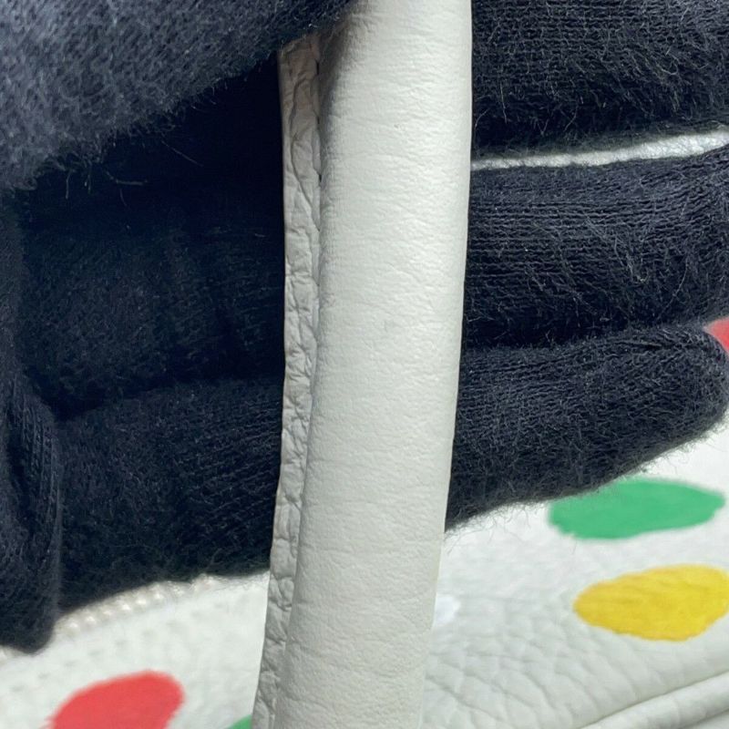 ルイヴィトン ハンドバッグ モノグラム・アンプラント スクエアバッグ LV×YK 中国限定 2way 草間弥生 コラボ 白