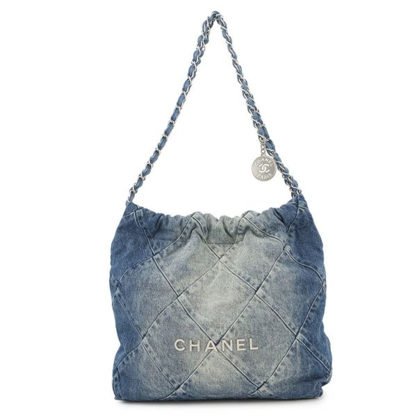シャネル チェーンショルダーバッグ CHANEL 22 マトラッセ スモール デニム AS3261 ポーチ付き