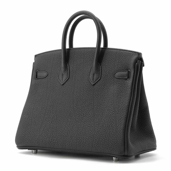 エルメス バーキン25 ブラック/シルバー金具 トゴ W刻印 HERMES Birkin ハンドバッグ 黒