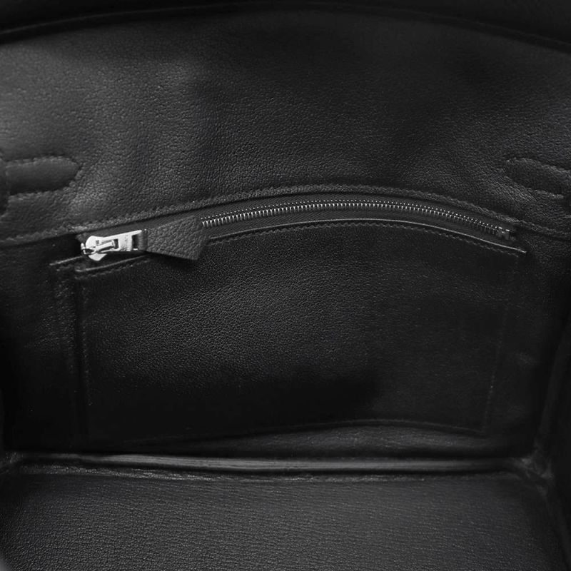 エルメス バーキン25 ブラック/シルバー金具 トゴ W刻印 HERMES Birkin ハンドバッグ 黒