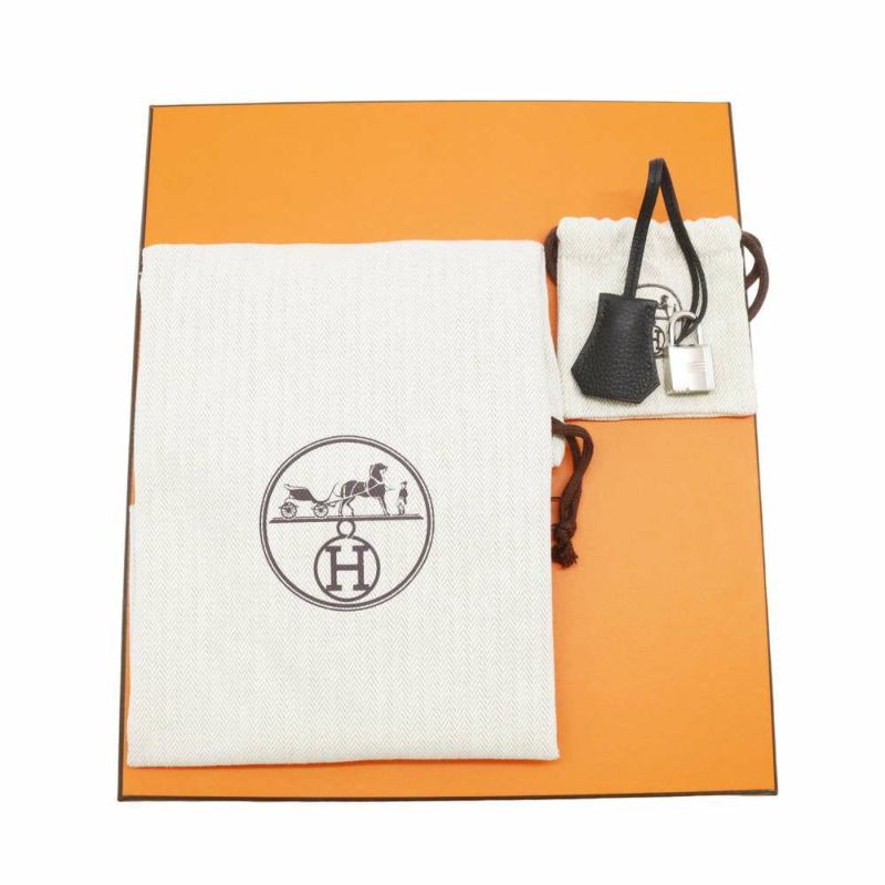 エルメス バーキン25 ブラック/シルバー金具 トゴ W刻印 HERMES Birkin ハンドバッグ 黒