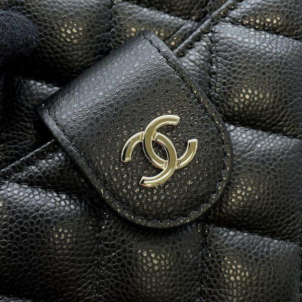 シャネル チェーンショルダーバッグ マトラッセ ココマーク キャビアスキン AP3998 CHANEL 黒