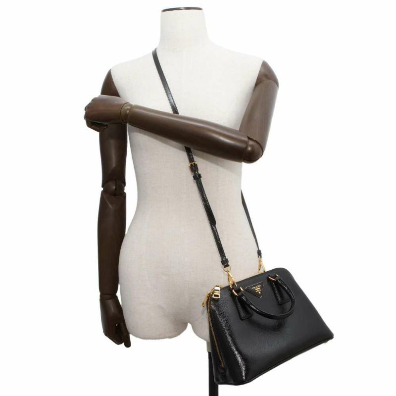 プラダ ハンドバッグ プロムナード パテント BL0838 PRADA 2wayショルダー 黒
