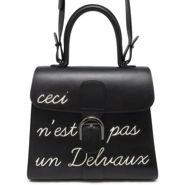 デルボー ハンドバッグ ルーモアMM カーフレザー AA0661AAM099ZPN Delvaux 2wayショルダー 黒