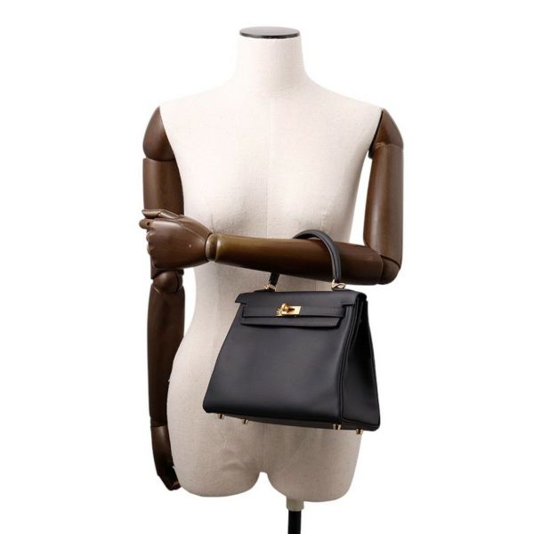 エルメス ハンドバッグ ケリー25 内縫い キャバン/ゴールド金具 スイフト K刻印 2wayショルダー