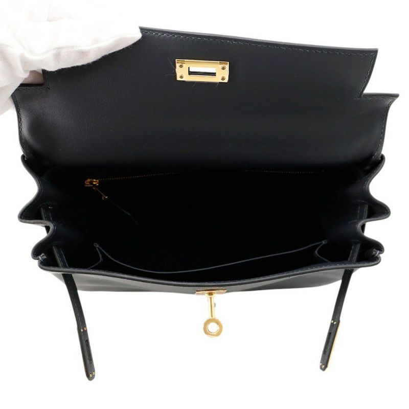 エルメス ハンドバッグ ケリー25 内縫い キャバン/ゴールド金具 スイフト K刻印 2wayショルダー