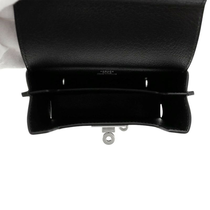 エルメス ショルダーバッグ ケリーマルチポケット ブラック/シルバー金具 エプソン W刻印 黒