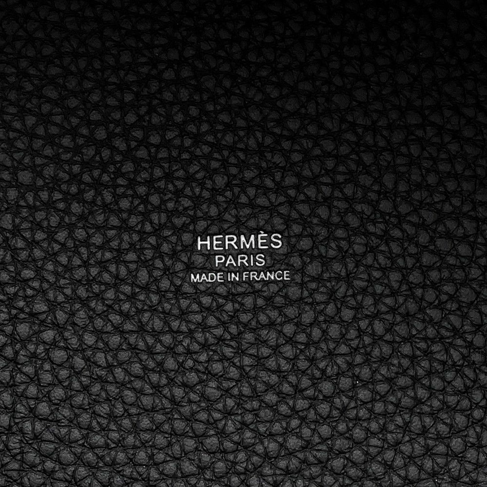 エルメス ハンドバッグ ピコタンロックMM ブラック/シルバー金具 トリヨンクレマンス W刻印 黒