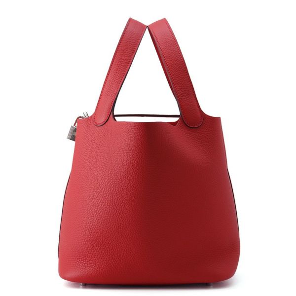 エルメス ハンドバッグ ピコタンロックMM ルージュラデュー/シルバー金具 トリヨンクレマンス K刻印