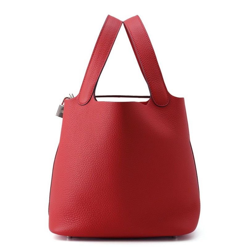 エルメス ハンドバッグ ピコタンロックMM ルージュラデュー/シルバー金具 トリヨンクレマンス K刻印