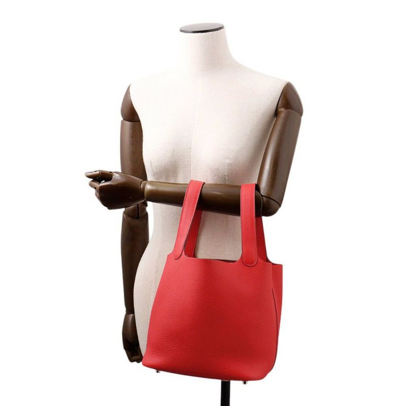 エルメス ハンドバッグ ピコタンロックMM ルージュラデュー/シルバー金具 トリヨンクレマンス K刻印