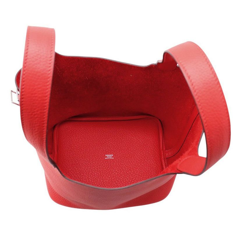 エルメス ハンドバッグ ピコタンロックMM ルージュラデュー/シルバー金具 トリヨンクレマンス K刻印