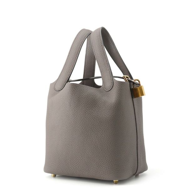 エルメス ハンドバッグ ピコタンロックPM エタン/ゴールド金具 トリヨンクレマンス D刻印