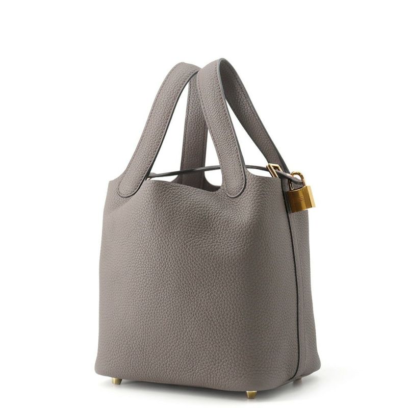 エルメス ハンドバッグ ピコタンロックPM エタン/ゴールド金具 トリヨンクレマンス D刻印