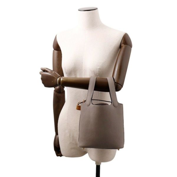 エルメス ハンドバッグ ピコタンロックPM エタン/ゴールド金具 トリヨンクレマンス D刻印