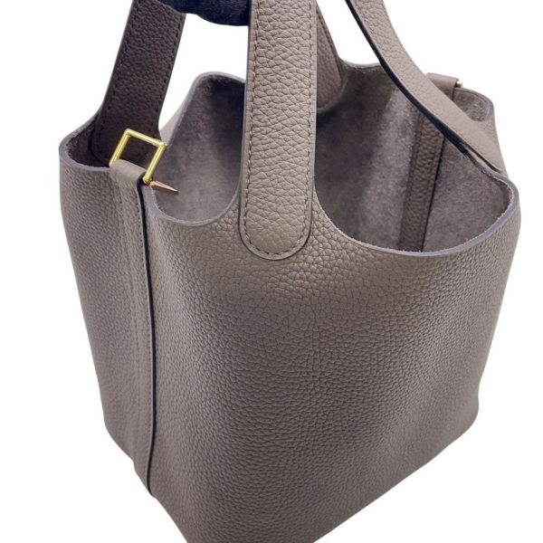 エルメス ハンドバッグ ピコタンロックPM エタン/ゴールド金具 トリヨンクレマンス D刻印