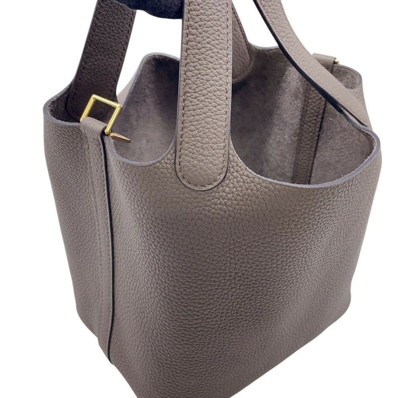 エルメス ハンドバッグ ピコタンロックPM エタン/ゴールド金具 トリヨンクレマンス D刻印