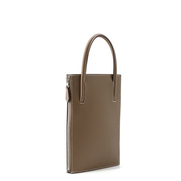 エルメス ハンドバッグ カデナ エトゥープ/シルバー金具 タデラクト U刻印 HERMES クラッチ バッグ