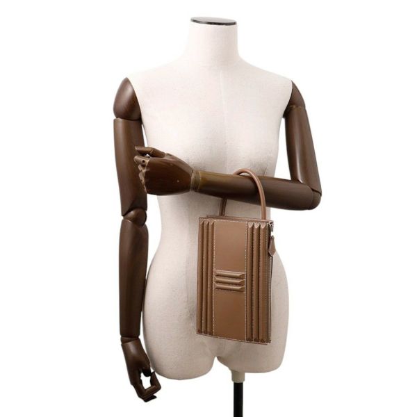エルメス ハンドバッグ カデナ エトゥープ/シルバー金具 タデラクト U刻印 HERMES クラッチ バッグ