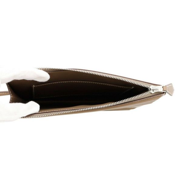エルメス ハンドバッグ カデナ エトゥープ/シルバー金具 タデラクト U刻印 HERMES クラッチ バッグ