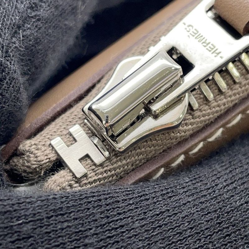 エルメス ハンドバッグ カデナ エトゥープ/シルバー金具 タデラクト U刻印 HERMES クラッチ バッグ