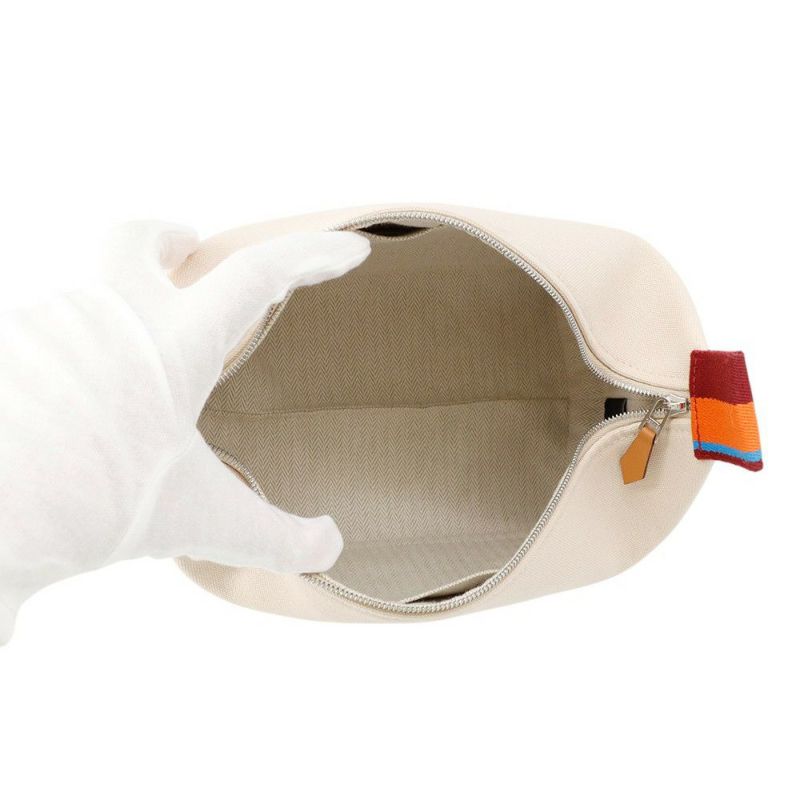 エルメス ポーチ ブリッド・ア・ブラックPM Hパヴィヨン ナチュラル/マルチカラー/シルバー金具 キャンバス