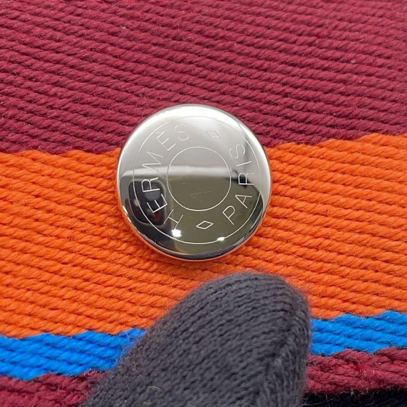 エルメス ポーチ ブリッド・ア・ブラックPM Hパヴィヨン ナチュラル/マルチカラー/シルバー金具 キャンバス