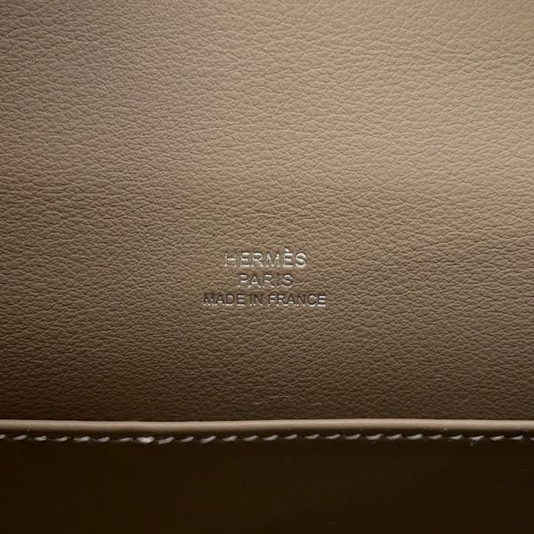 エルメス ハンドバッグ ポシェットケリー エトゥープ/シルバー金具 スイフト K刻印