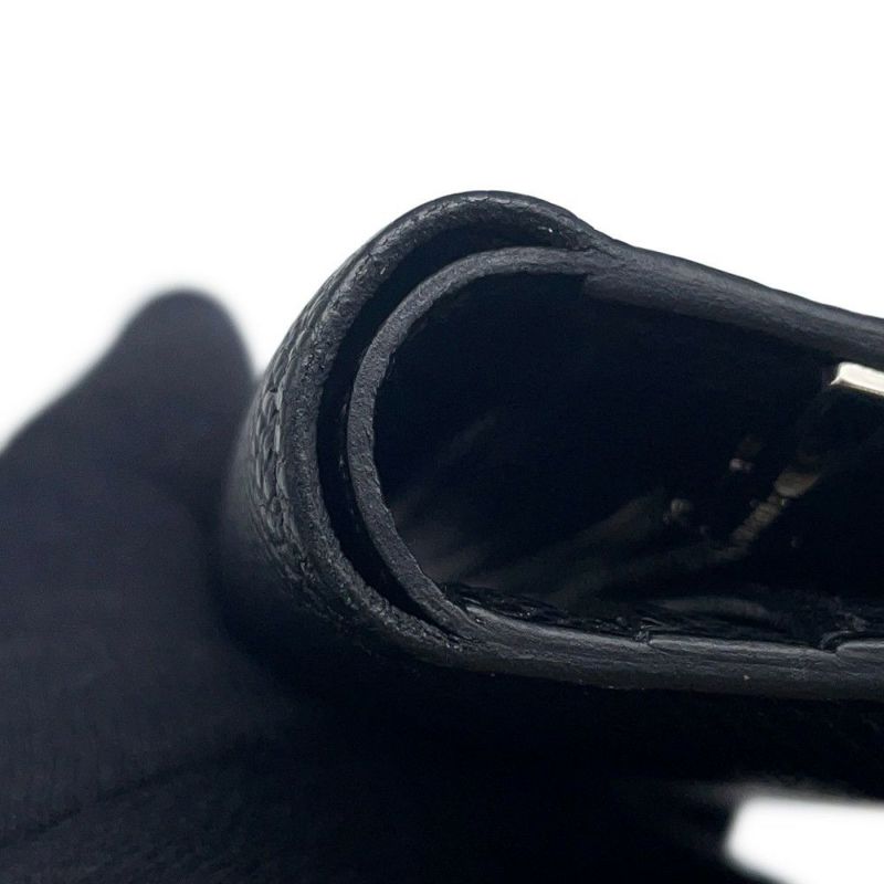 エルメス 二つ折り財布 ベアンコンパクト モノクローム ブラック/ブラック金具 エプソン U刻印 黒