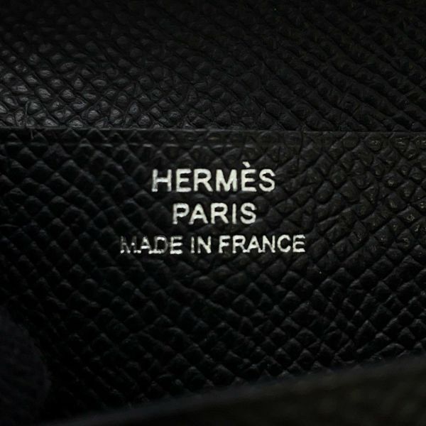 エルメス 二つ折り財布 ベアンコンパクト モノクローム ブラック/ブラック金具 エプソン U刻印 黒