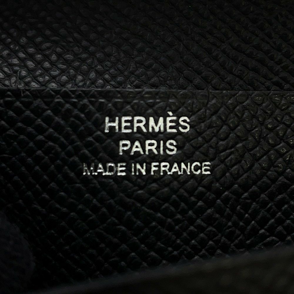 エルメス 二つ折り財布 ベアンコンパクト モノクローム ブラック/ブラック金具 エプソン U刻印 黒