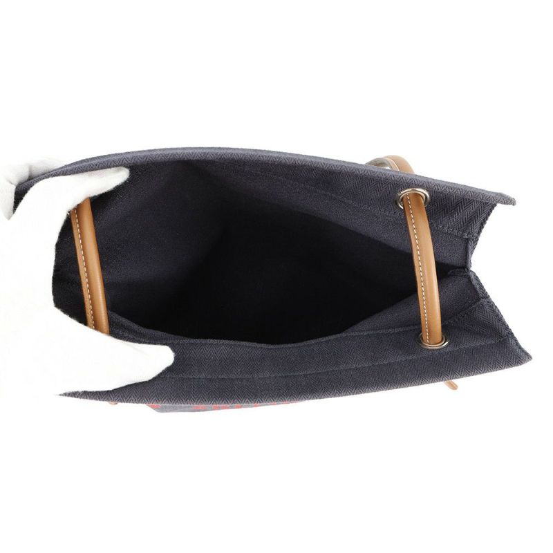 エルメス ショルダーバッグ サック アリーヌMM ブルーインディゴ/ゴールド/シルバー金具 トワルシェブロン/バレニア Y刻印