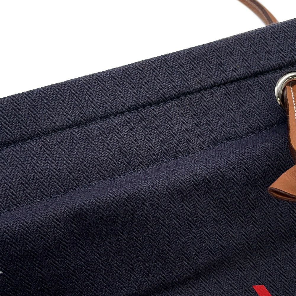 エルメス ショルダーバッグ サック アリーヌMM ブルーインディゴ/ゴールド/シルバー金具 トワルシェブロン/バレニア Y刻印