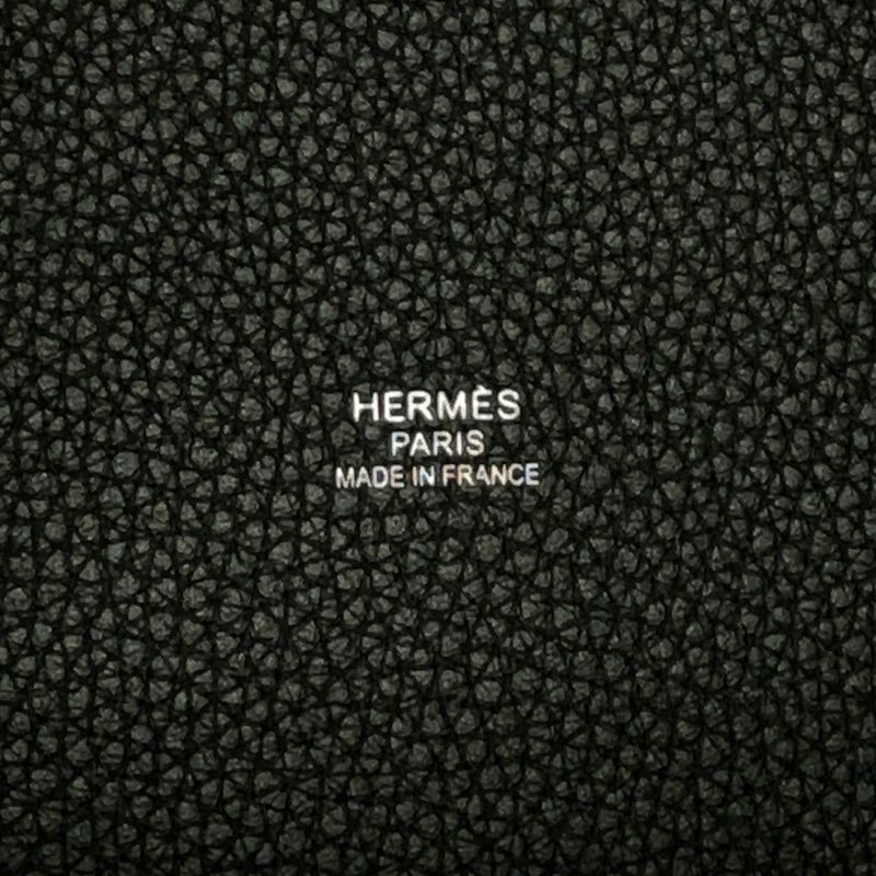 エルメス トートバッグ ピュール サングル  ヴェールルソー/ブラック トワルミリタリー/トリヨンクレマンス U刻印 黒