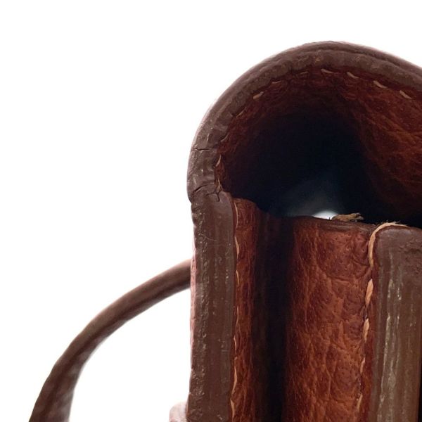 エルメス ショルダーバッグ サック・アデペッシュ DPLG ブラウン/ベージュ/シルバー金具 トワルアッシュ/ブッフル □G刻印