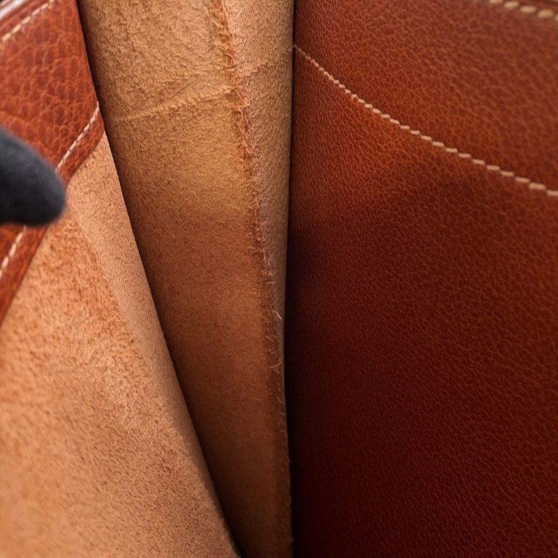 エルメス ショルダーバッグ サック・アデペッシュ DPLG ブラウン/ベージュ/シルバー金具 トワルアッシュ/ブッフル □G刻印