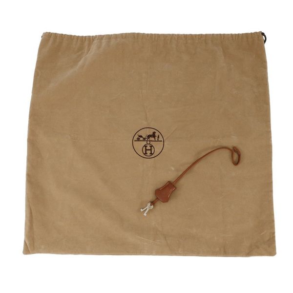 エルメス ショルダーバッグ サック・アデペッシュ DPLG ブラウン/ベージュ/シルバー金具 トワルアッシュ/ブッフル □G刻印