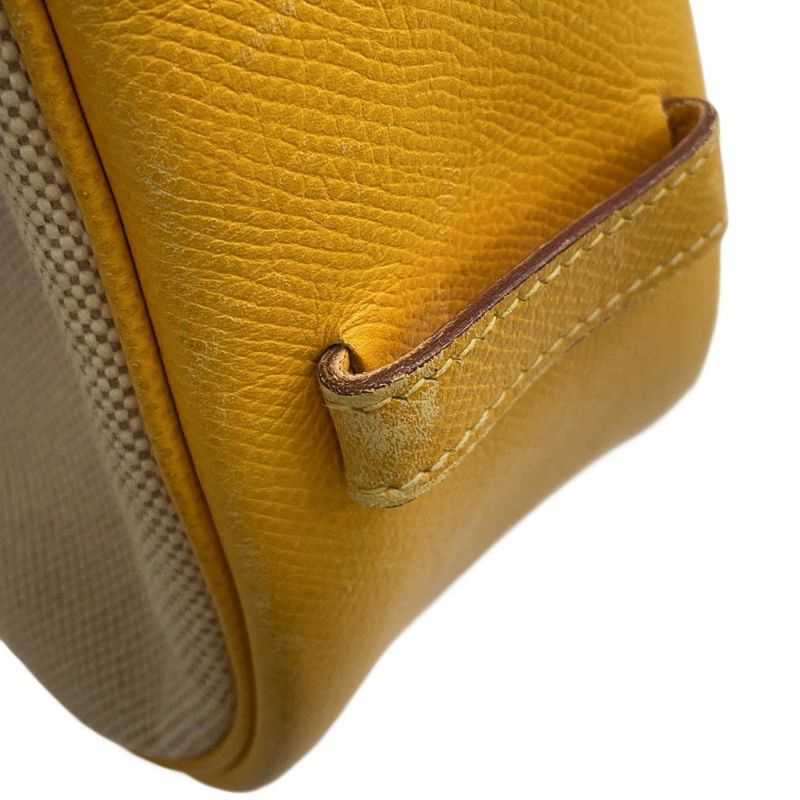 エルメス ショルダーバッグ サコ ジョーヌ/ナチュラル/ゴールド金具 トワルアッシュ/クシュベル 〇Y刻印