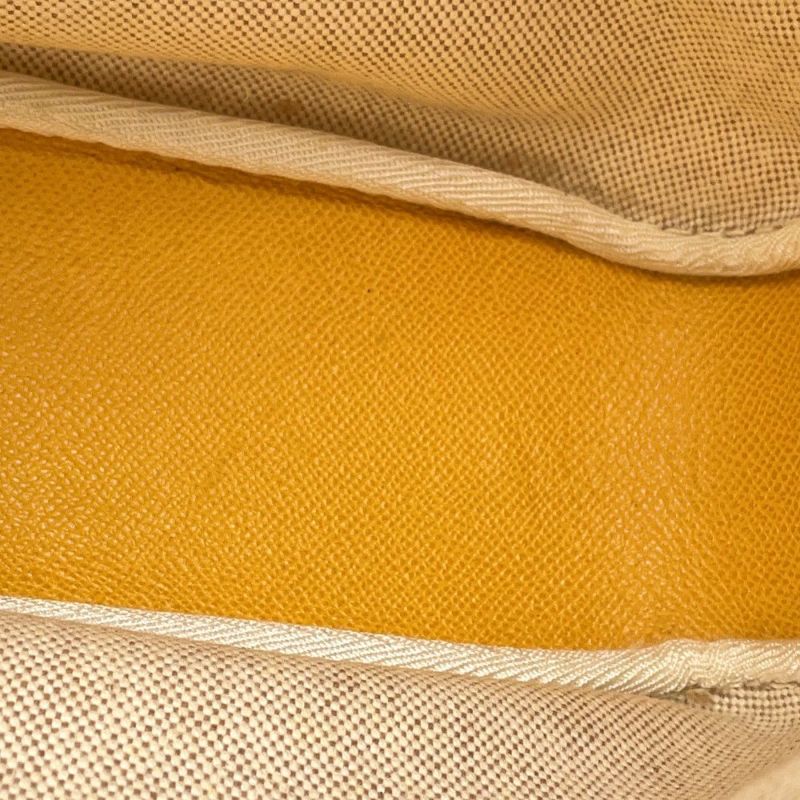 エルメス ショルダーバッグ サコ ジョーヌ/ナチュラル/ゴールド金具 トワルアッシュ/クシュベル 〇Y刻印