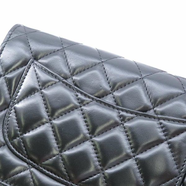 シャネル チェーンウォレット ココマーク マトラッセ ラムスキン CHANEL 財布 黒 ブラック